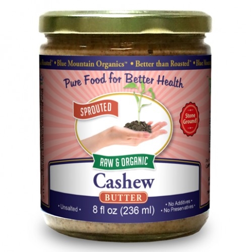 BTR™ Hand- Cracked Cashew Butter - SPROUTED, Certified Organic, Raw- 8 oz