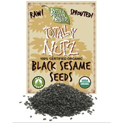 BTR™  Black Sesame Seeds, Sprouted and Dehydrated - (8 oz) - SPROUTED, Certified Organic, Raw