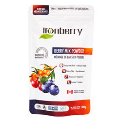Berry Powder Mix, 100g. (Non-GMO, gluten-free, Kosher, and Vegan) - IronBerry *** CLEARANCE BEST BEFORE SEPT 2022 ***