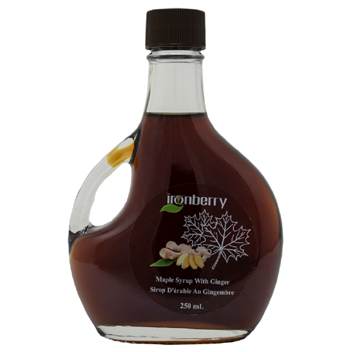 Maple Syrup with Ginger. 250ml (Non-GMO, gluten-free, Kosher, and Vegan) - IronBerry