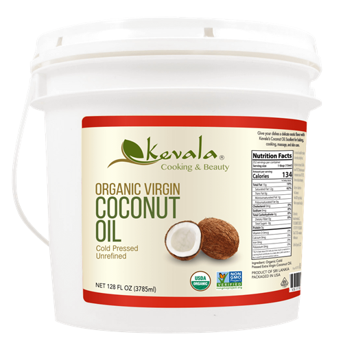 Virgin Coconut Oil BULK (raw, organic,) 8 lbs/1 Gal - Kevala